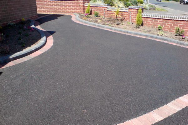 Tarmac With A Brindle Block Paving Edge